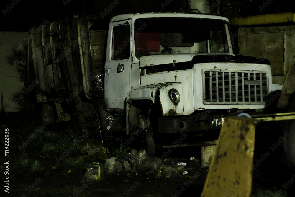 abandoned junk car