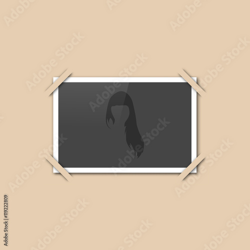 Blank retro photo, vector illustration.