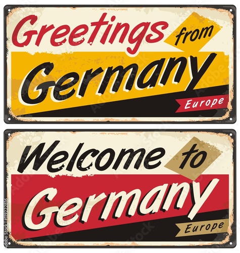 Germany vintage vector souvenir sign or postcard templates