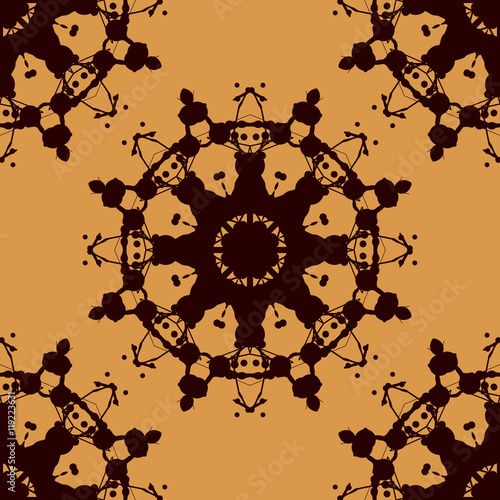 Rorschach inkblot test vector seamless. Abstract blob pattern. For fabric, wallpaper, print, wraping paper