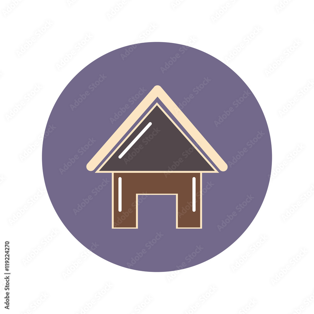 roofed house flat icon