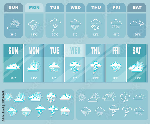 Weather big blue forecast with icons