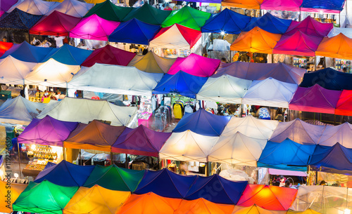 Photography Close up multiple colours nights market rooftop night view