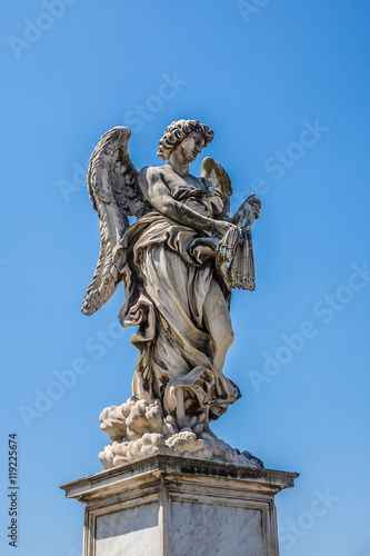 Angelo Bridge (Bridge of Hadrian, 134 AD) with ten angels. Rome. © dbrnjhrj