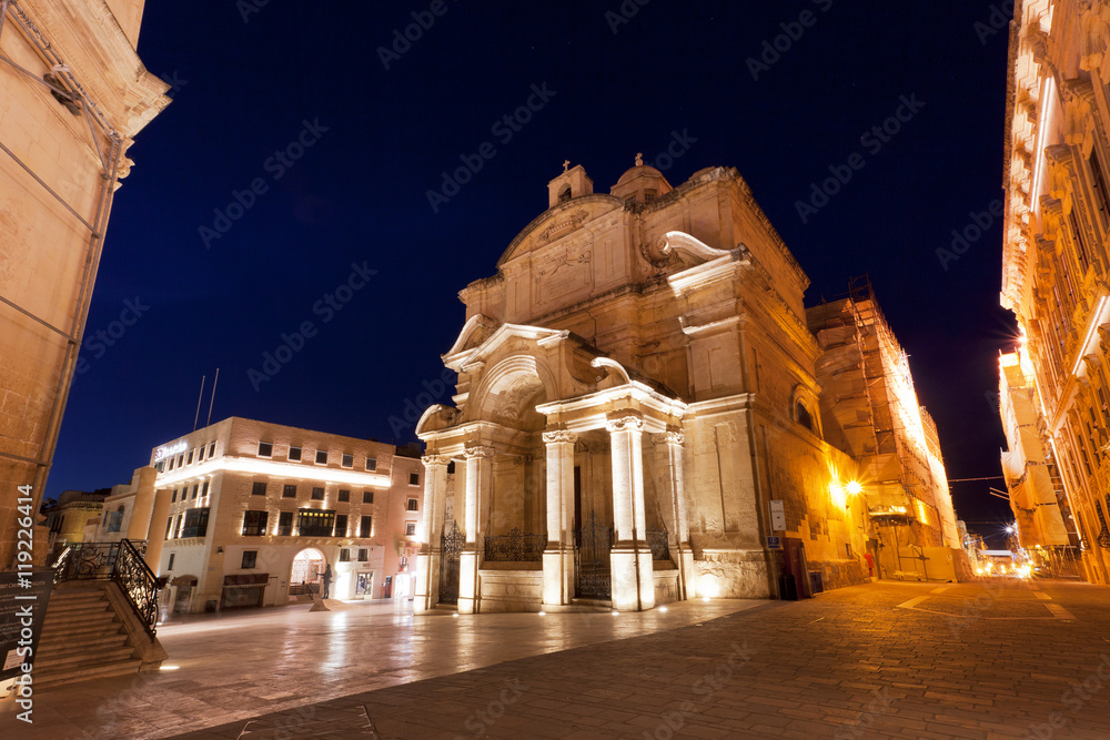 Church of St Catherine of Italy in Valletta - obrazy, fototapety, plakaty 