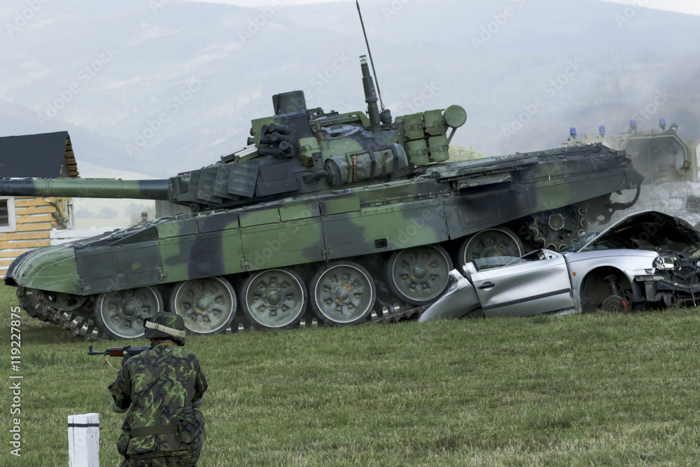 troops and equipment in the historic Battle