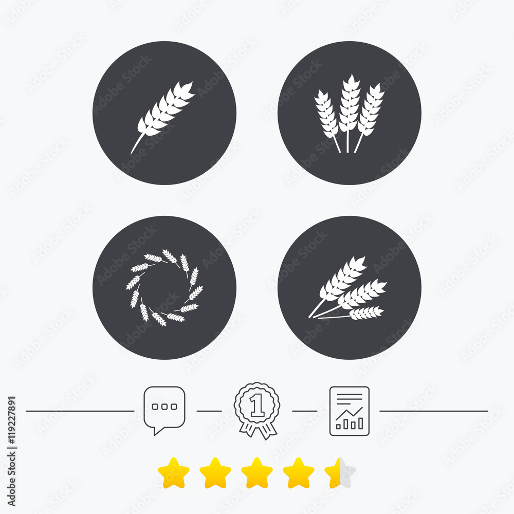 Agricultural icons. Gluten free symbols.