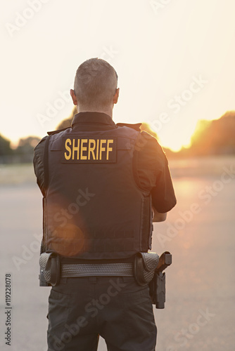 Εκτύπωση καμβά Sheriff Deputy in full gear