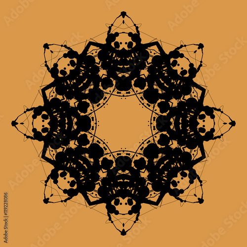 Print Based on Rorschach inkblot test. Abstract print pattern. For fabric, wallpaper, print, warping paper