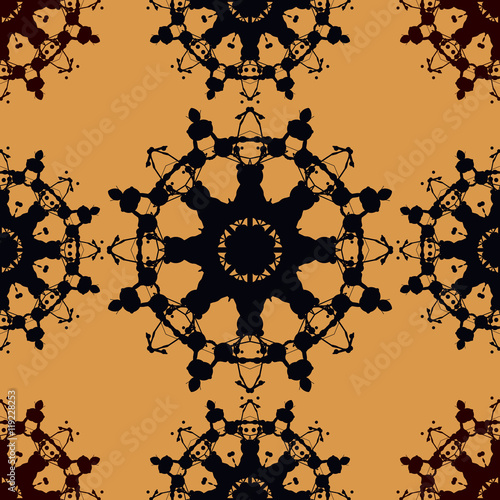 Seamless Pattern Based on Rorschach inkblot test. Abstract seamless pattern. For fabric, wallpaper, print, warping paper and so on