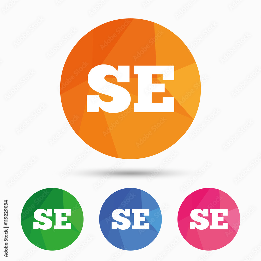 Swedish language sign icon. SE translation Swedish language sign icon. SE translation