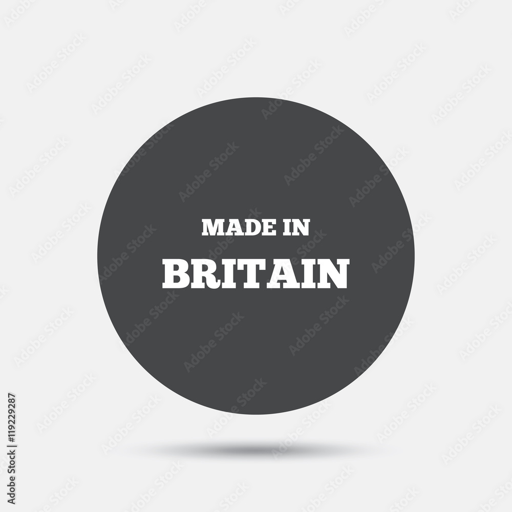 Made in Britain icon. Export production symbol. Made in Britain icon. Export production symbol.