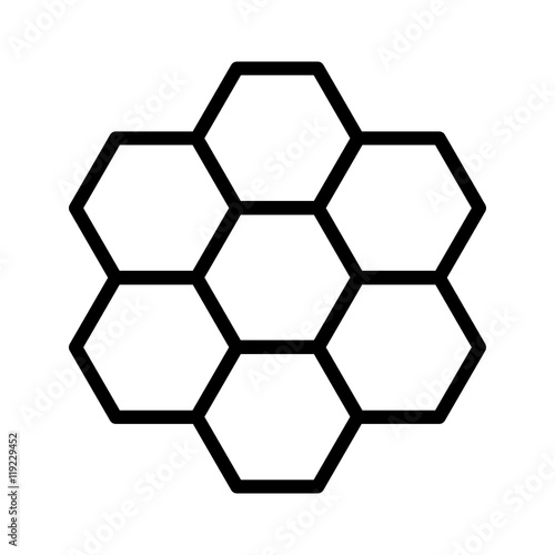 Honeycomb / honey comb hexagonal pattern line art icon for apps and websites
