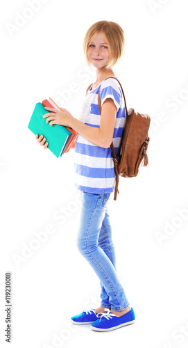 Beautiful schoolgirl with b...