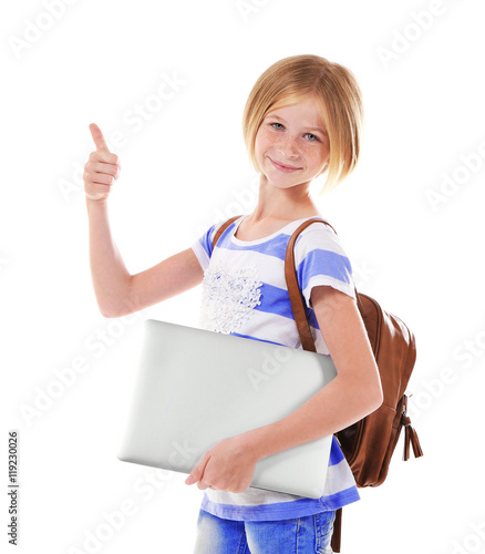 Beautiful schoolgirl with l...