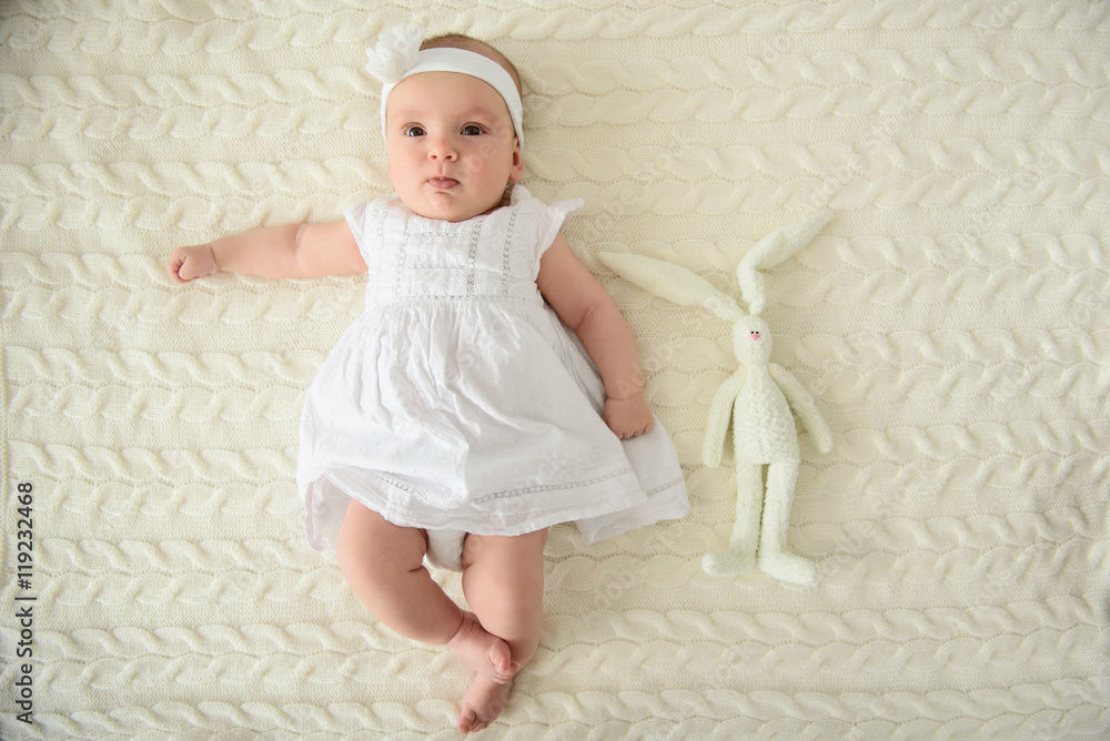 Cute baby lying on bed Cute baby lying on bed