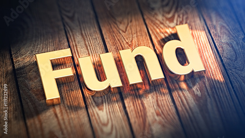 Tableau sur toile Word Fund on wood planks