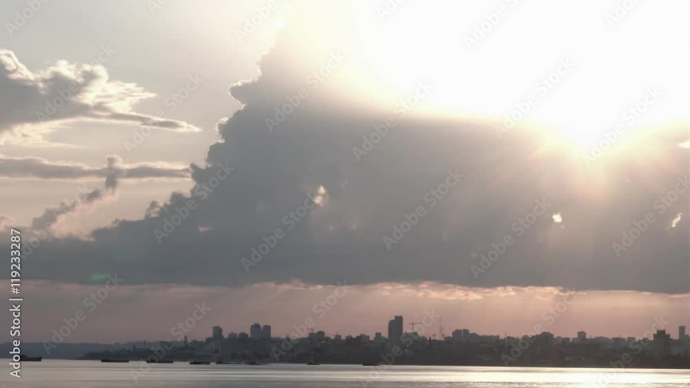 Sunrise on the river Volga near by Samara city Sunrise on the river Volga near by Samara city