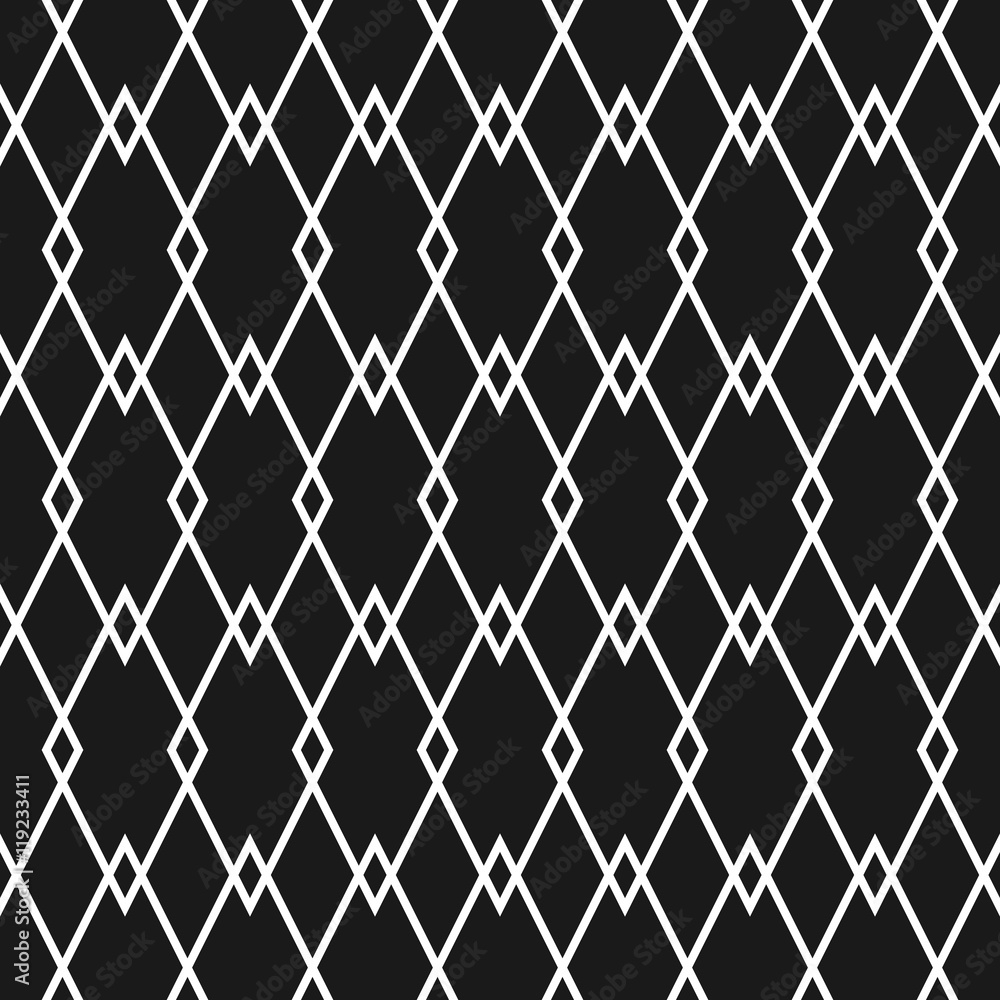 Naklejka premium Tile black and white vector pattern or website background
