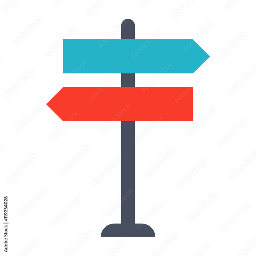 Decision making Concept with direction arrow sign.