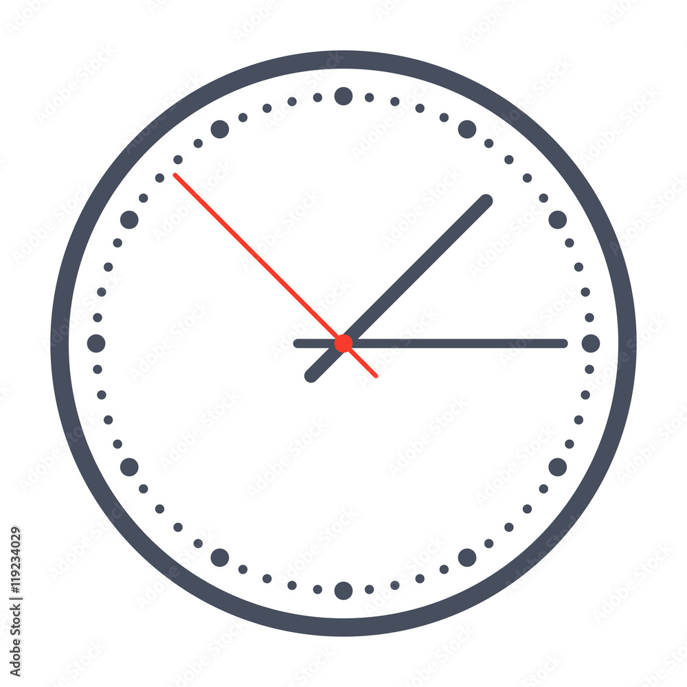 Simple classic black and white round wall clock. Simple classic black and white round wall clock.
