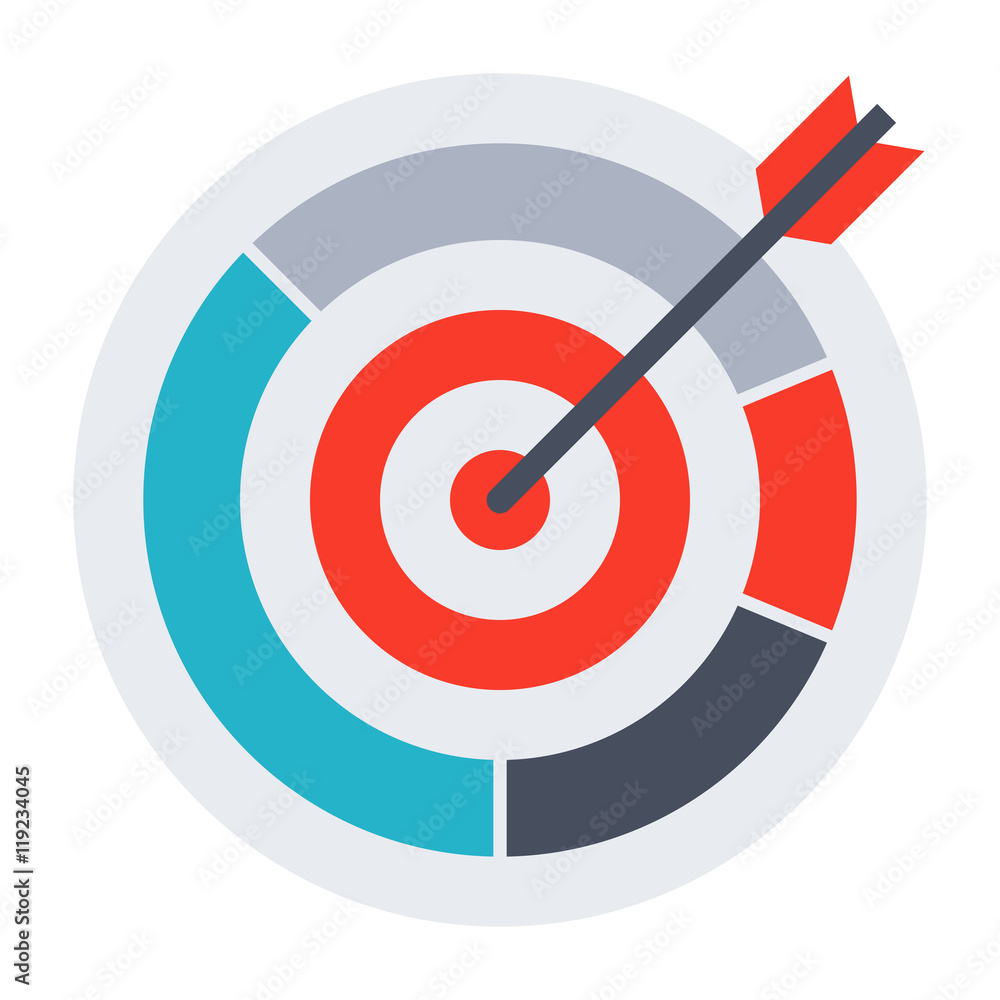 Arrow hit goal ring in archery target. Arrow hit goal ring in archery target.
