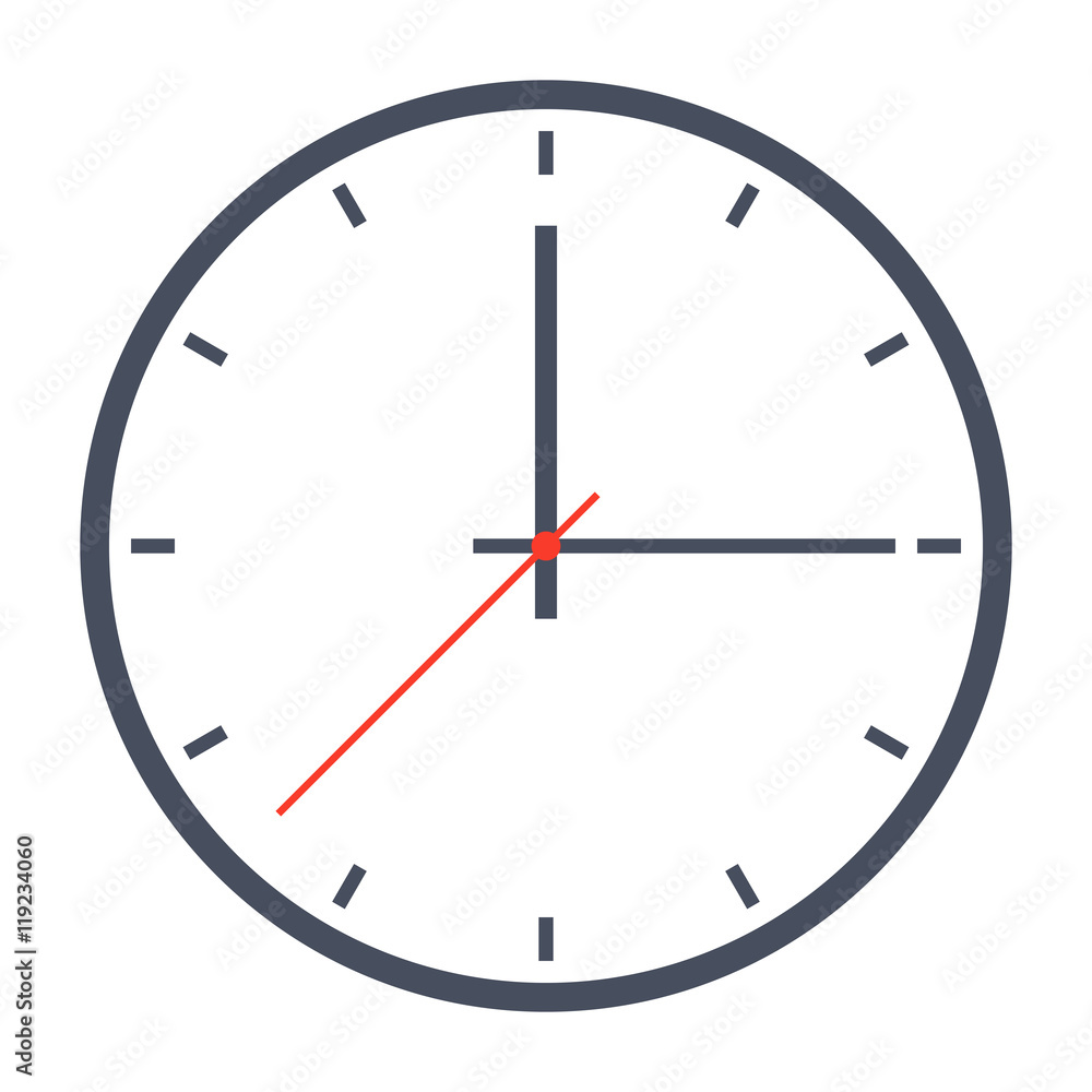 Simple classic black and white round wall clock. Simple classic black and white round wall clock.