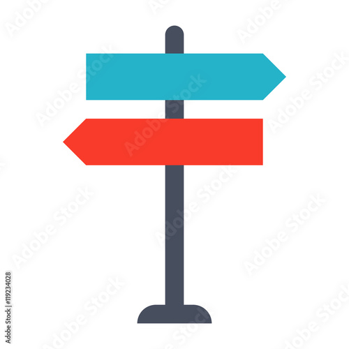 Decision making Concept with direction arrow sign.