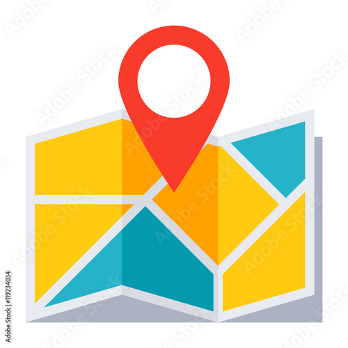 Free Download Location concept with map and pointer in flat style. - GFXLoad