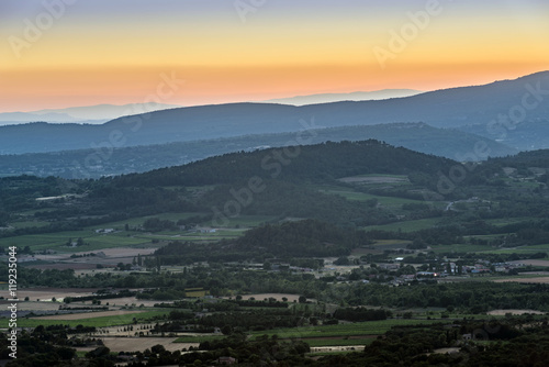 Provence landscape at sundown