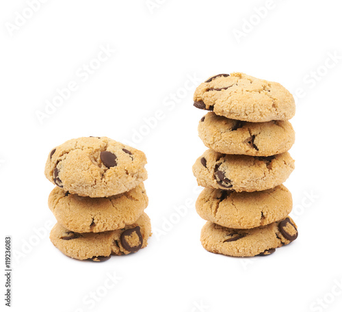 Chocolate chip cookie isolated