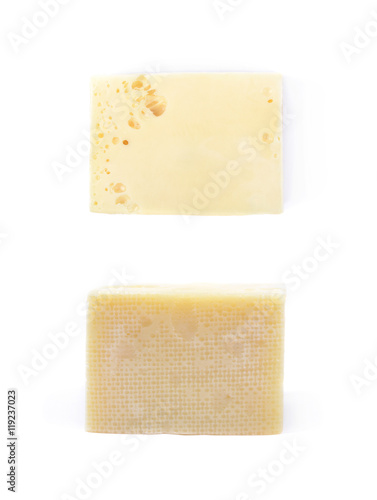 Piece of cheese isolated