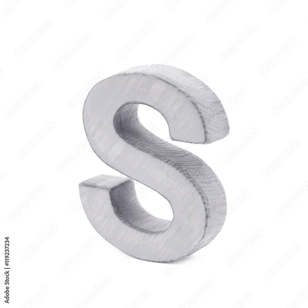 Single sawn wooden letter isolated Single sawn wooden letter isolated
