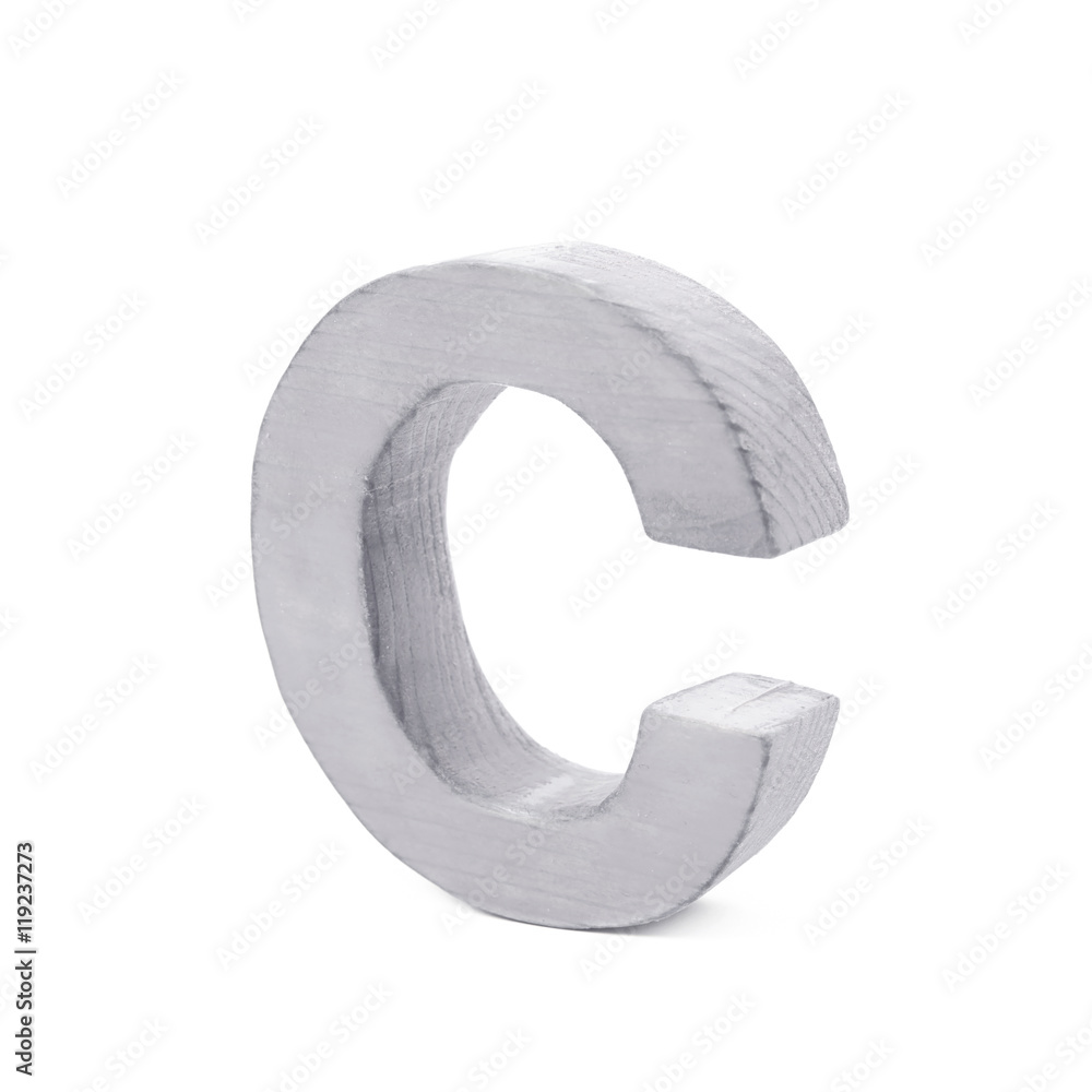Single sawn wooden letter isolated Single sawn wooden letter isolated