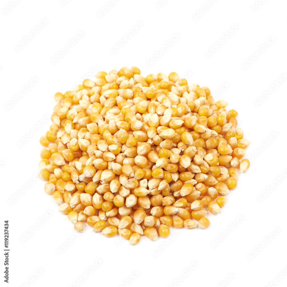 Pile of corn kernels isolated Pile of corn kernels isolated