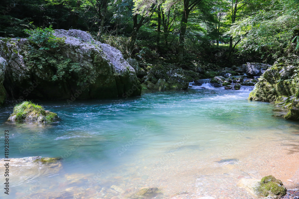 愛媛県内子町 小田深山渓谷の風景 愛媛県内子町 小田深山渓谷の風景