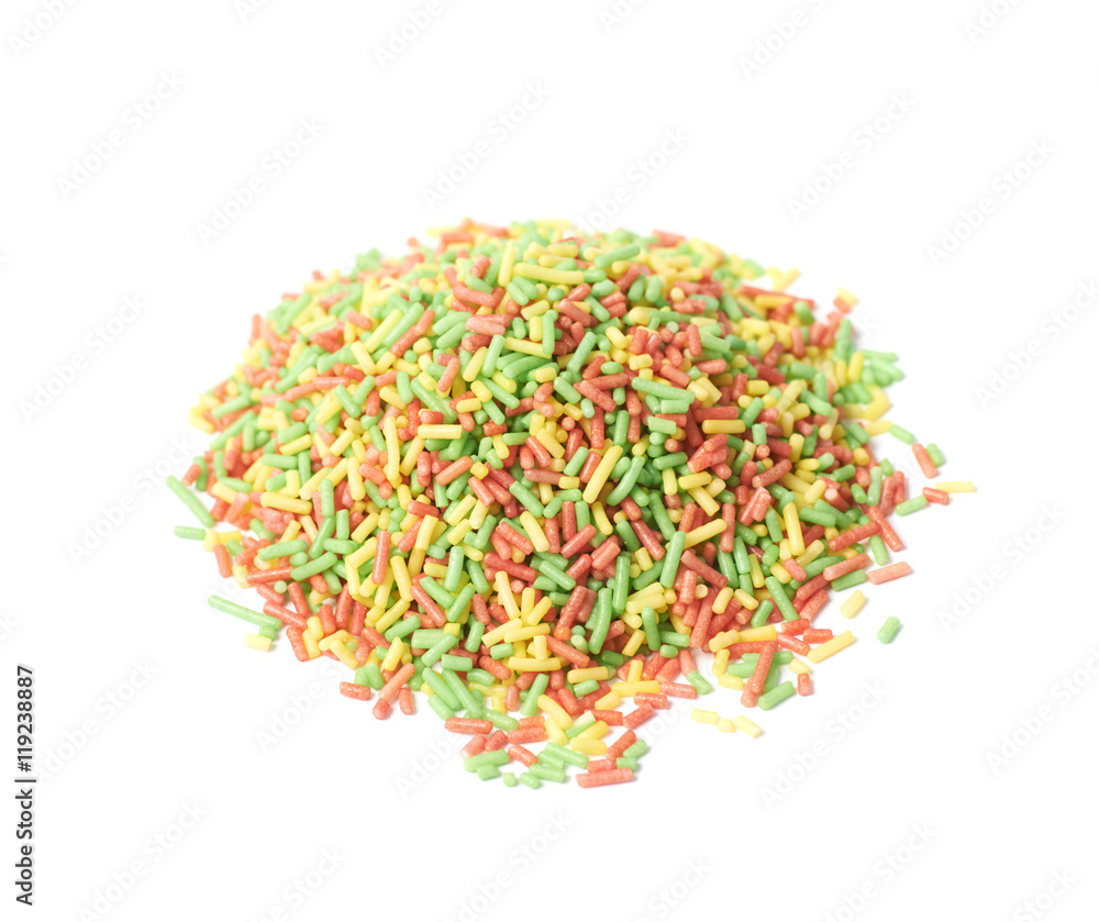 Pile of colorful sprinkles isolated Pile of colorful sprinkles isolated