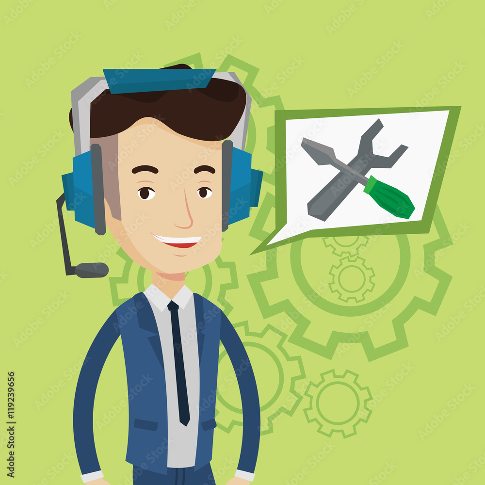 Technical support operator vector illustration. Technical support operator vector illustration.