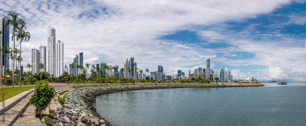 Panoramic view of Panama City Skyline - Panama City, Panama
