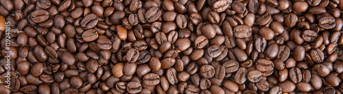 Coffee beans as background  banner