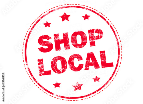 Shop local grunge rubber stamp
