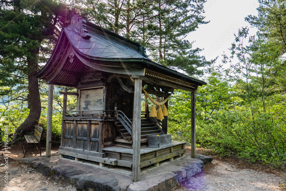 Shrine at the view point of Shirakawa-go Shrine at the view point of Shirakawa-go