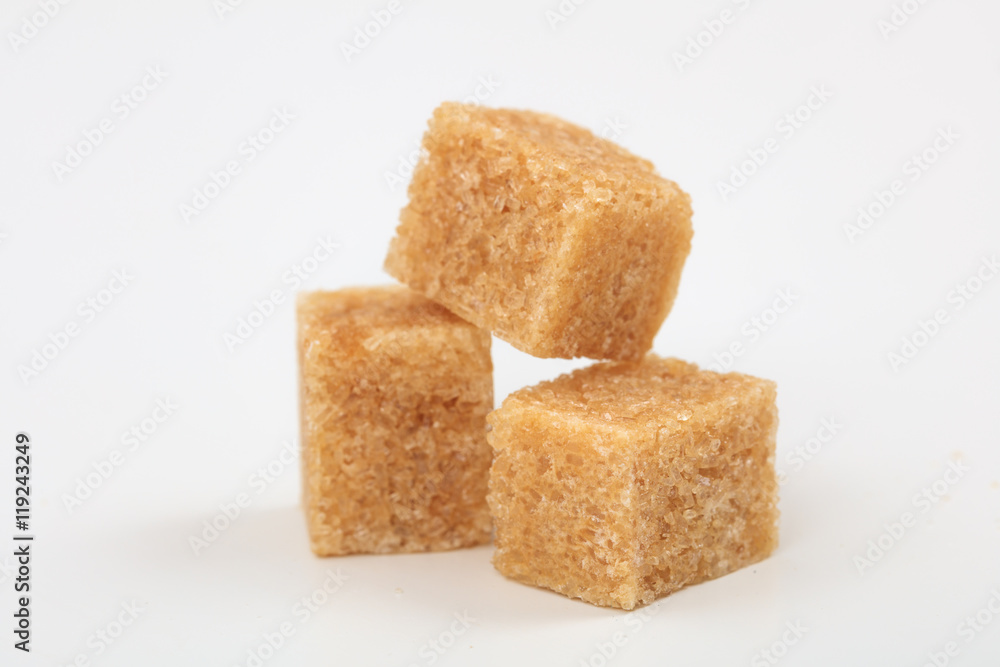 Sugar cubes on white background Sugar cubes on white background