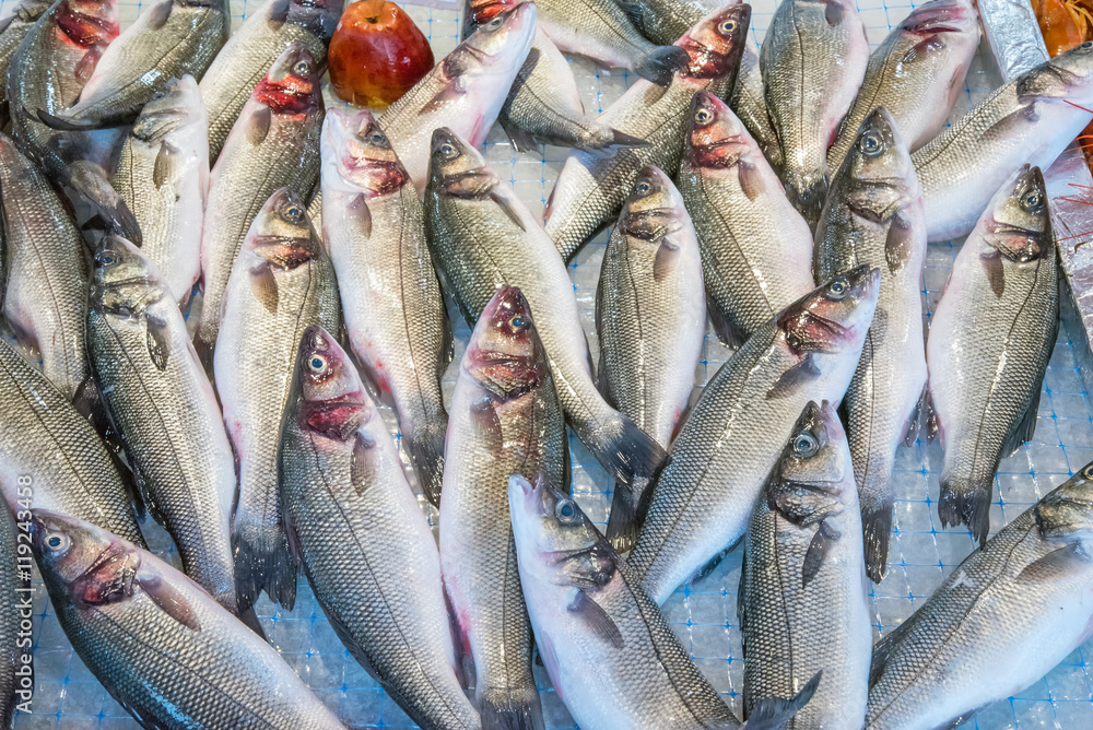 Fototapeta premium Fish for sale at a market in Palermo, Sicily