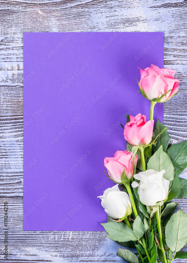 Holiday Postcard with Flowers Holiday Postcard with Flowers