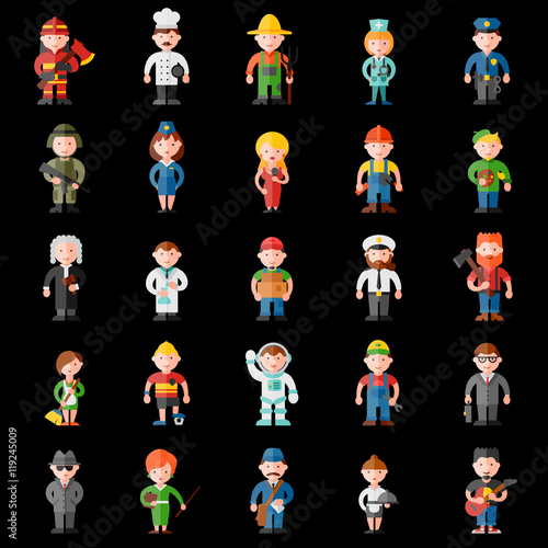 profession flat icon set