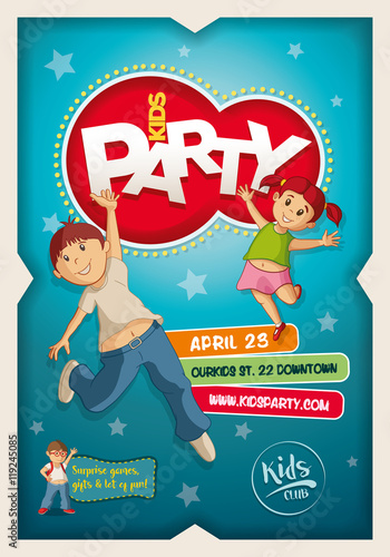 Kids Party Poster Design Template