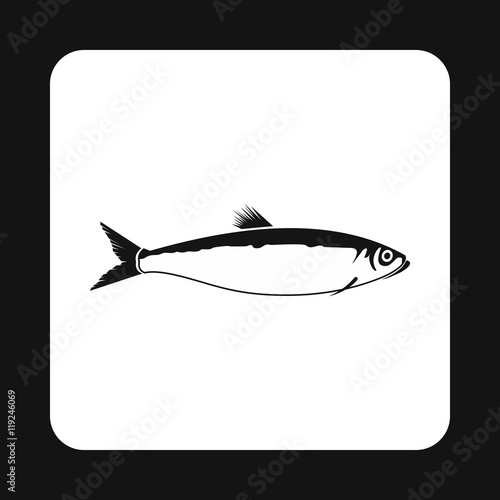 Herring icon in simple style isolated on white background. Inhabitants aquatic environment symbol
