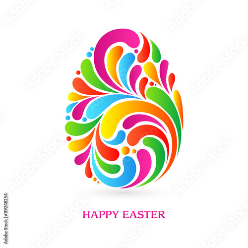 Colorful splash abstract decorative ornate Easter egg