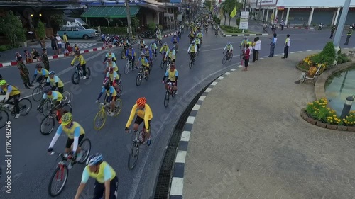 Wallpaper Mural aerial photography bicycle in townbike for good health people in every province of Thailand bike for dad Torontodigital.ca